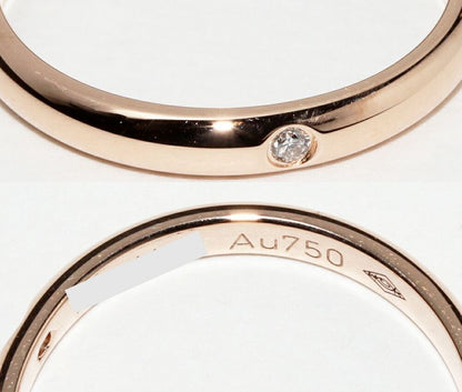 Cartier Ring 18K Pink Gold Diamond 1P (001ct) Classic Wedding Ring 1895 Wedding