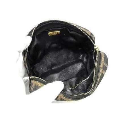 Fendi FF Vintage Zucca Canvas Mini Bag Small Pouch Cosmetic Tan