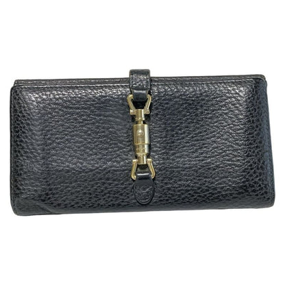 Gucci Long Wallet New Jackie 141430 Black Leather