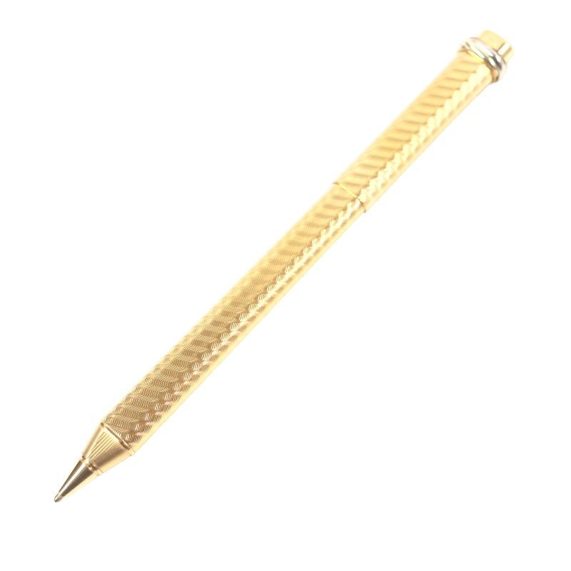 Cartier Vintage Trinity Double C Wavy Pattern Capped Ballpoint Pen With Gold