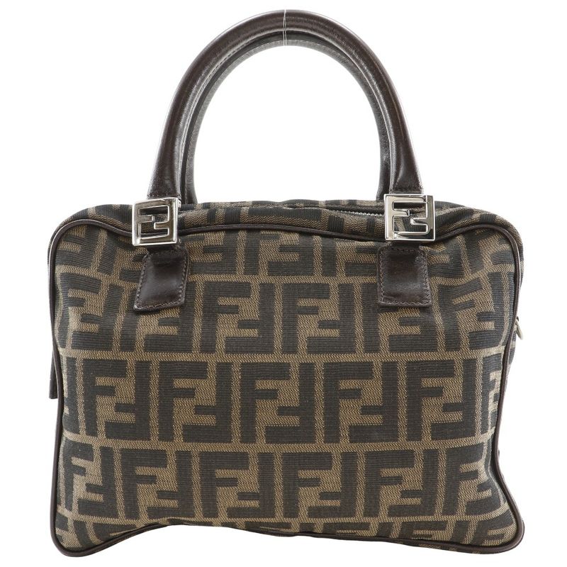 Fendi Zucca Nylon Canvas Brown Women's Handbag