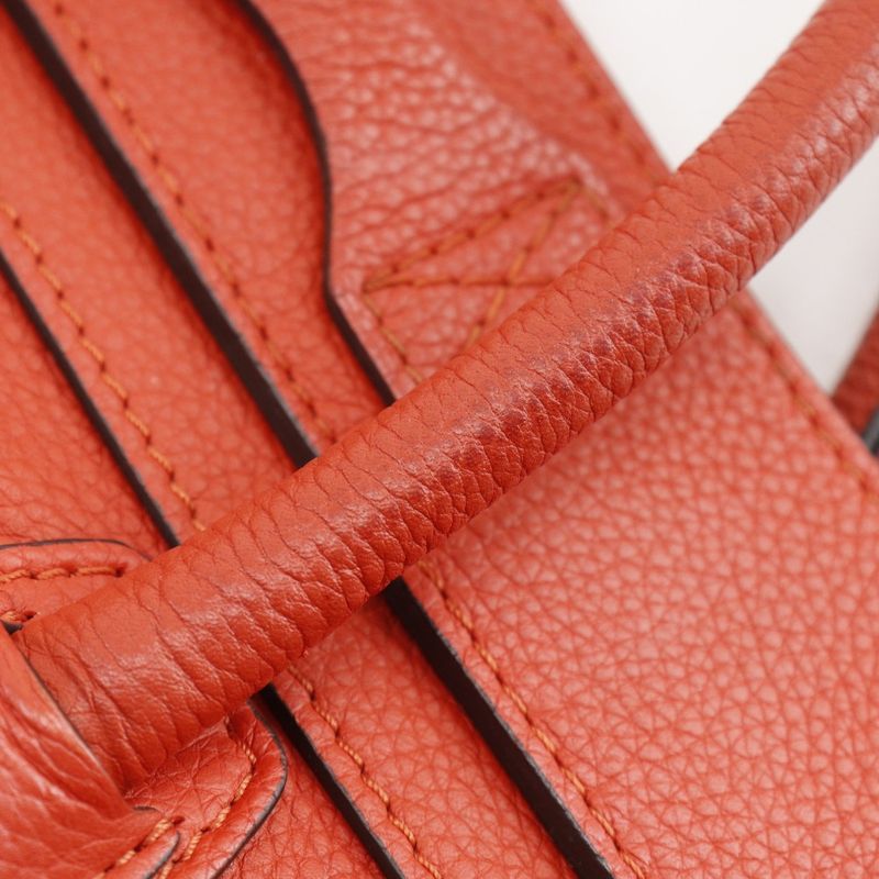 Celine Luggage Micro Shopper Leather Red Ladies Handbag