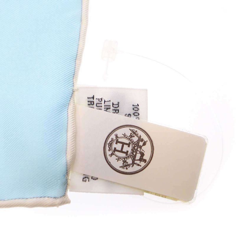Hermes Carre 90 L'art du Sarasa Silk Scarf Blue