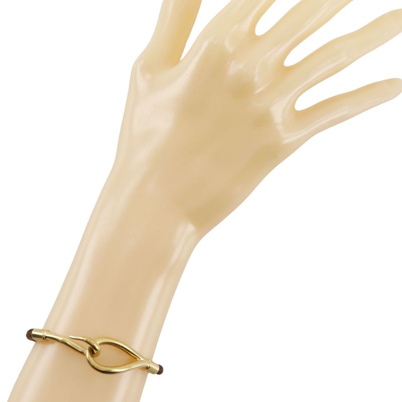 Hermes Jumbo Breath Gold Plated And Leather Ladies 9.6g Bracelet