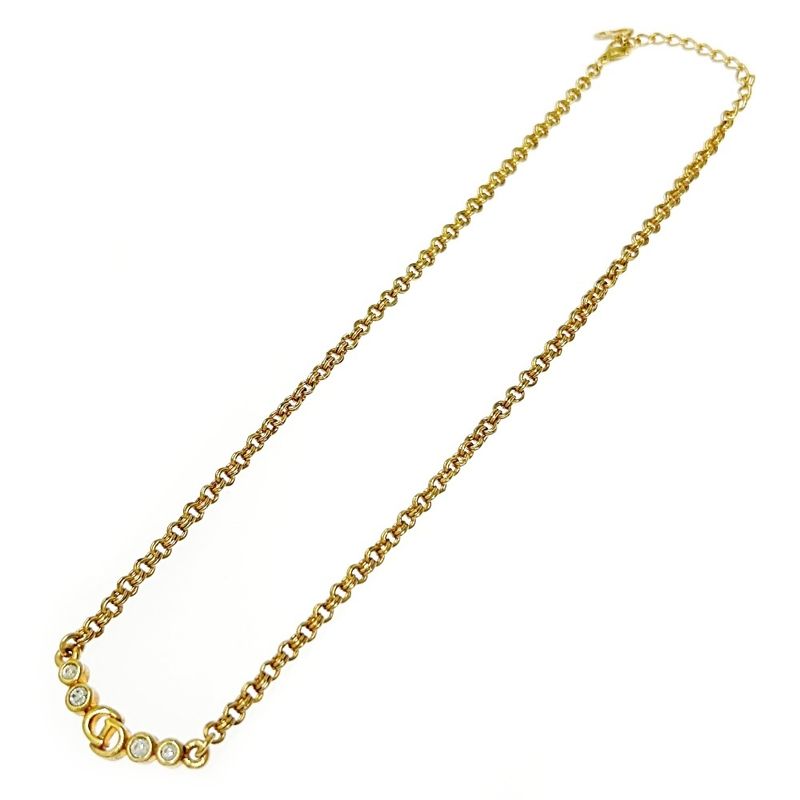 Christian Dior GP Rhinestone CD Logo Necklace Women 335704 Necklace