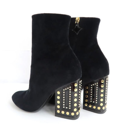 Louis Vuitton Century Line Ankle Boots Short Velvet Block Heel Studs