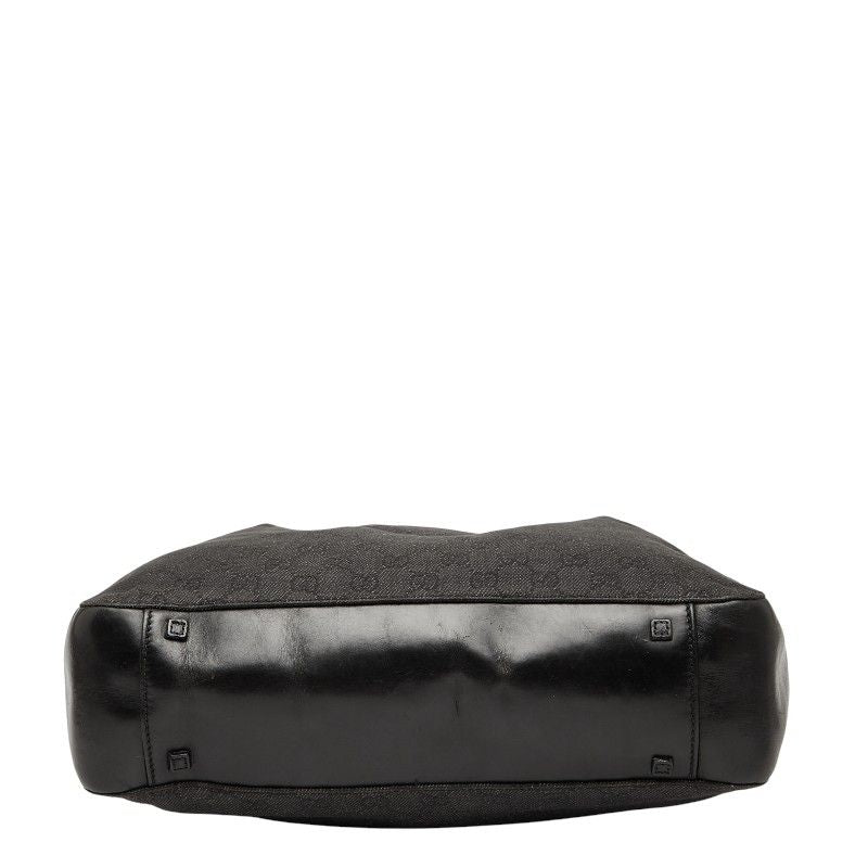 Gucci GG Canvas Tote Handbag 1019220 Black Canvas Leather Ladies Gucci