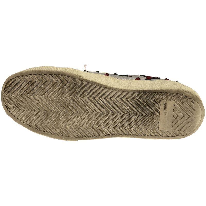 Saint Laurent Paris Star Patch Metallic Low Cut Sneakers Vu 377340 Silver 35