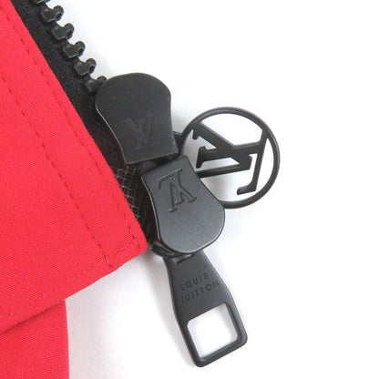 Louis Vuitton LV Circle Logo Zip Nylon Blouson Mountain Hoodie Red Gray 46 Made