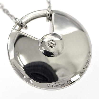 Cartier Necklace Amulet De Cartier 750wg 18K White Gold Diamond Jewelry-