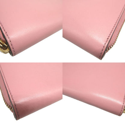 Gucci 410102 Leather Pink Round Zipper Long Wallet 1196 Gucci
