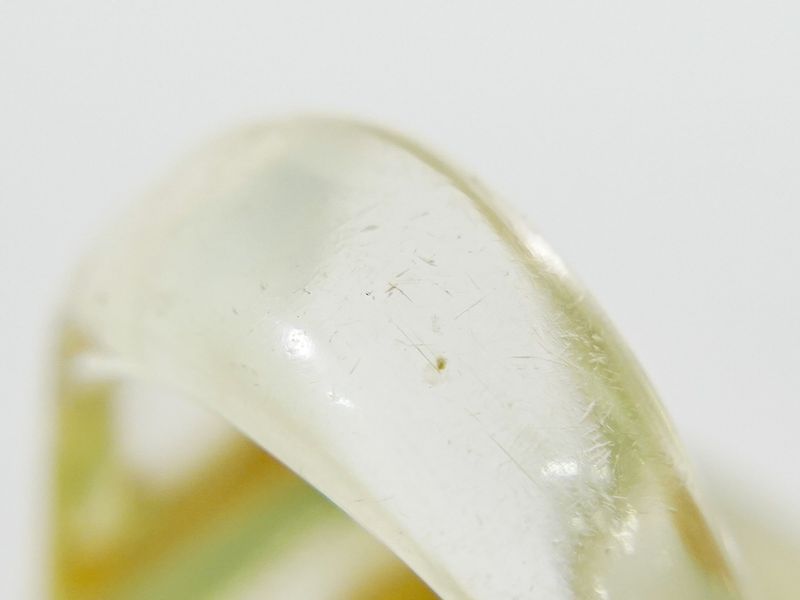 Authentic Chanel Clover Ring No 13.5 Plastic Clear Green Accessories Jewelry