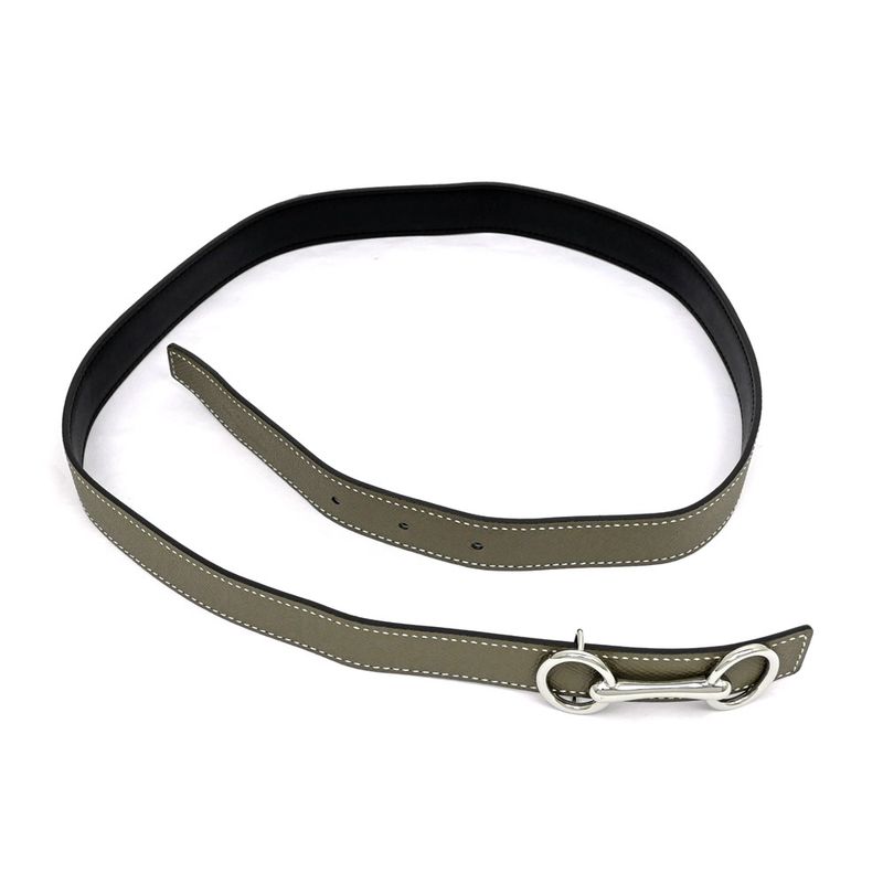Hermes Elitage Belt 80cm (31.50in) Black Etoupe Silver-hardware B