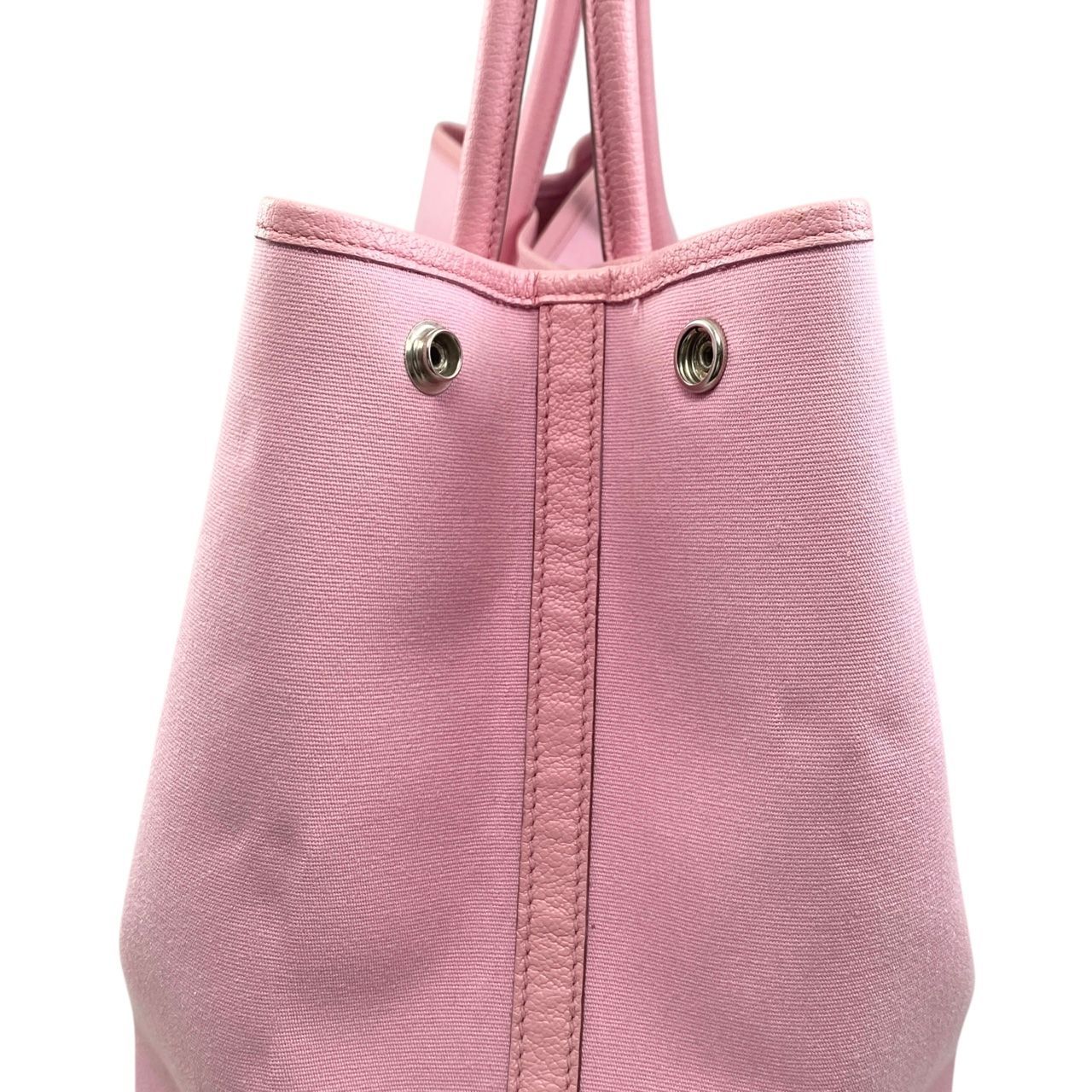 Hermes Tote Bag Garden Party PM Engraved □M Negonda Toile Offiche Pink Hermes