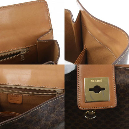 Celine Macadam Handbag Leather /PVC Brown