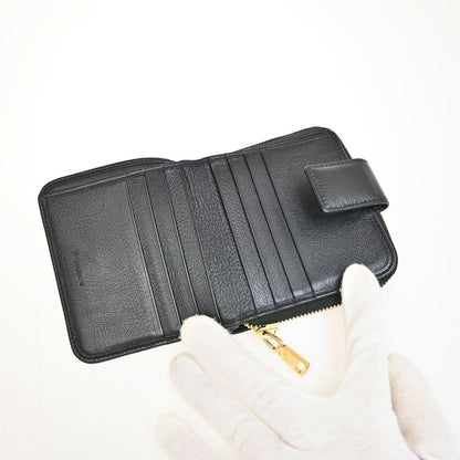 YVES Saint Laurent Yves Saint Laurent Compact Wallet Bifold Wallet Zipper Black