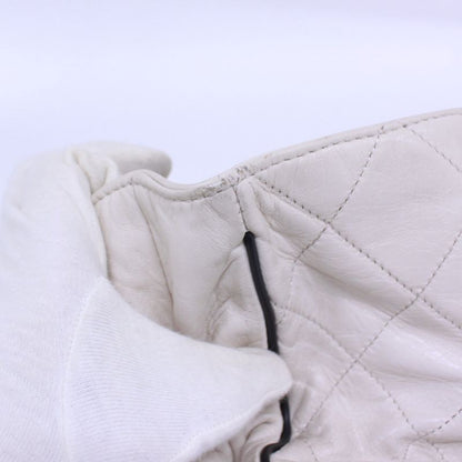 Chanel 255 Chain Handbag Lambskin White Handbag Silver