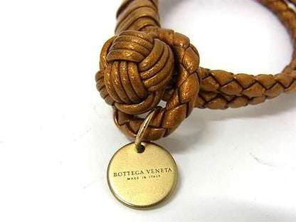 Bottega Veneta Intrecciato Leather Bracelet Bangle In Gold Fs4741