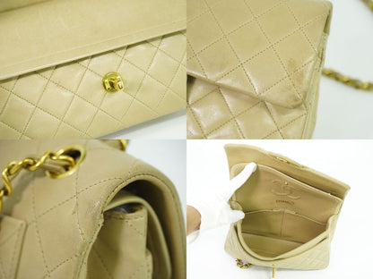 Authentic Chanel Coco Mark Matelasse Double Flap Chain Shoulder Bag Lambskin