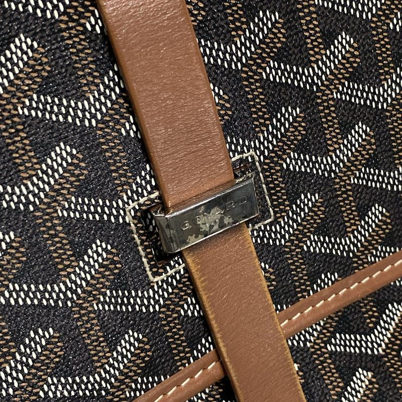 Goyard Shoulder Bag Belvedere 2mm (008in) Black And Brown Leather