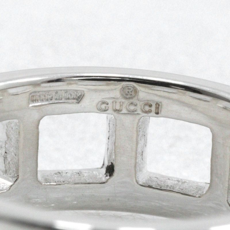 Gucci Open Square Silver 925 Size 12 Ladies 4.4g Ring