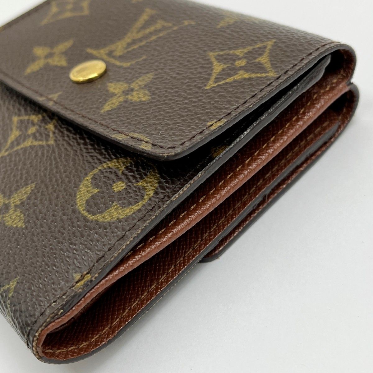 Louis Vuitton Trifold Wallet Monogram Portomonebier Cult Credit M61652 Brown