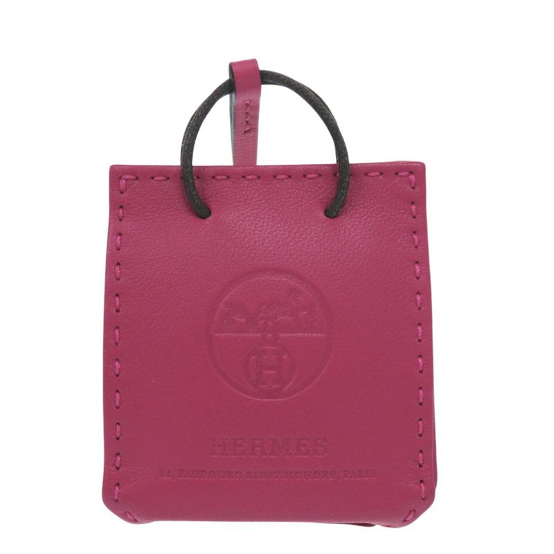 Hermes Sac Oranje Bag Charm Lambskin Rose Mexico Engraved Y (2020) Pink Key