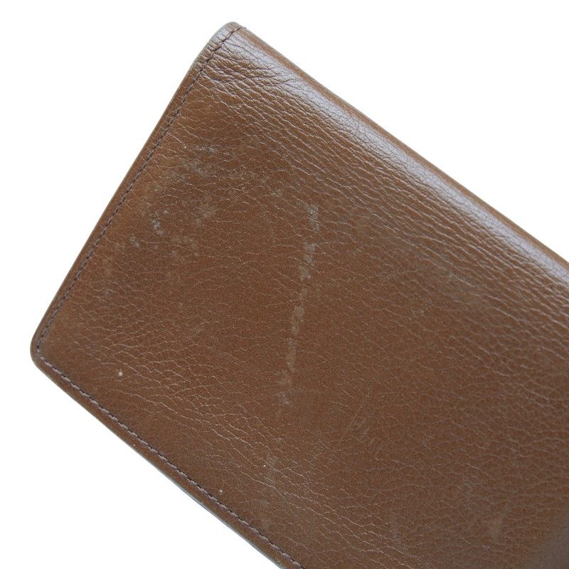 Saint Laurent YSL Logo Card Case Pass Case Brown Leather Men's Saint Laurent