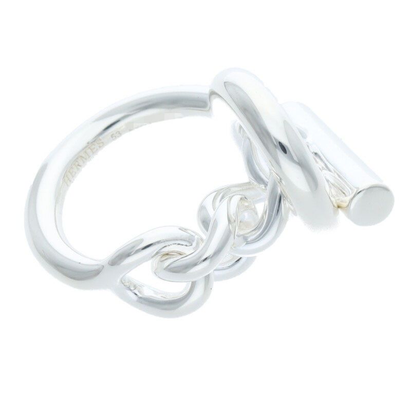Hermes Croisette Silver Ring Men's 53 12
