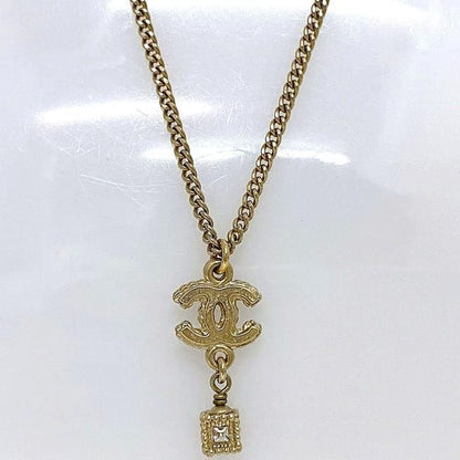 Chanel CC Long Necklace Gold Coco Mark GP A12