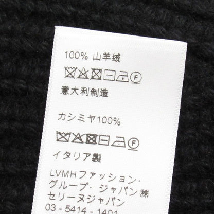 Celine Triomphe Crochet Bucket Hat 100% Cashmere Knit Size Tu Black Men's