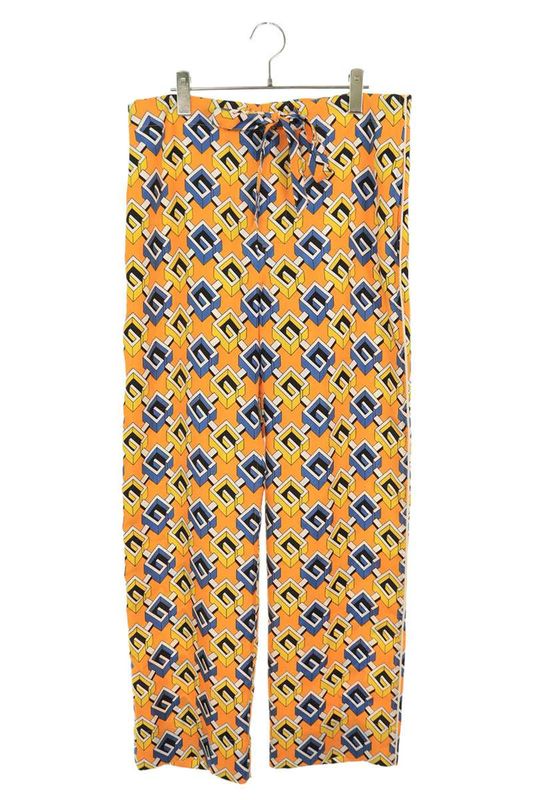 Gucci 663490 Zlp98 All-over Silk Pajama Long Pants Men's S
