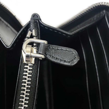 Prada Zip Around Long Wallet Black Leather