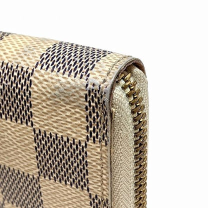 Louis Vuitton Damier Azure Portefeuille Cles Mans N61264 Round Zip Long Wallet