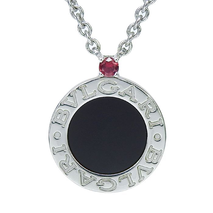 Bvlgari Bulgari Save The Children Onyx Ruby Necklace 356910 Sv925 Silver Onyx