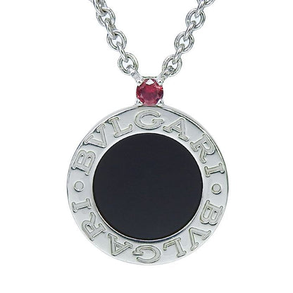 Bvlgari Bulgari Save The Children Onyx Ruby Necklace 356910 Sv925 Silver Onyx