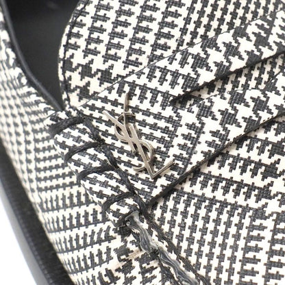 Saint Laurent Paris Loafers Size 40 Staggered Check Logo Smoo Scuff Zipper
