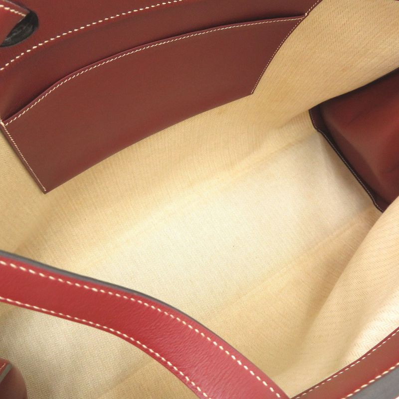 Hermes Museau Clinorin Vaux Chamonix Rouge Ash □D Engraved Tote Bag 1013 Hermes