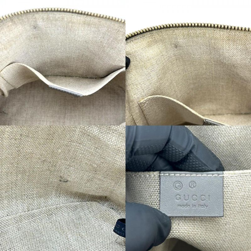 Gucci Handbag 449654 Micro Guccissima Leather Gray Gold Hardware 2WAY Shoulder