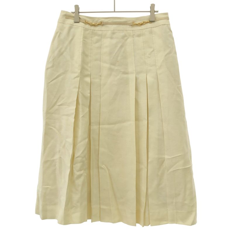 Celine Vintage Flared Skirt Ivory 46