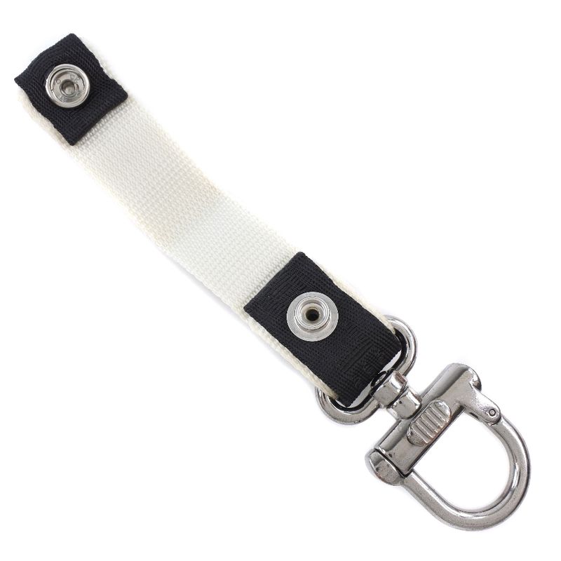 Chanel Coco Mark Sport Line Nylon Canvas And Metal Black/white Unisex Key Holder