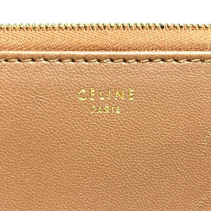 Celine Long Wallet - Brown And Black Round Zipper Leather