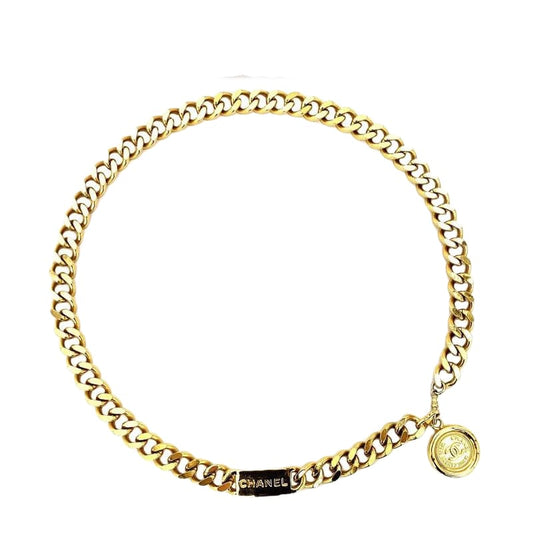 Chanel Chain Belt Gold Coco Mark Coin Motif GP Used
