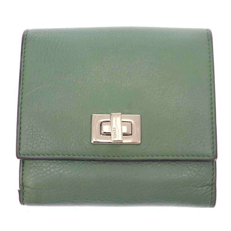 Fendi Peekaboo Wallet Peekaboo Leather Wallet 8m0438 A91b Green