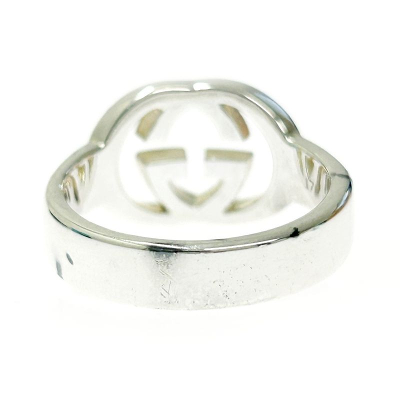 Gucci Silver Interlocking G Ring 6.1g 925 Engraved 376335 Ring