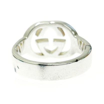 Gucci Silver Interlocking G Ring 6.1g 925 Engraved 376335 Ring