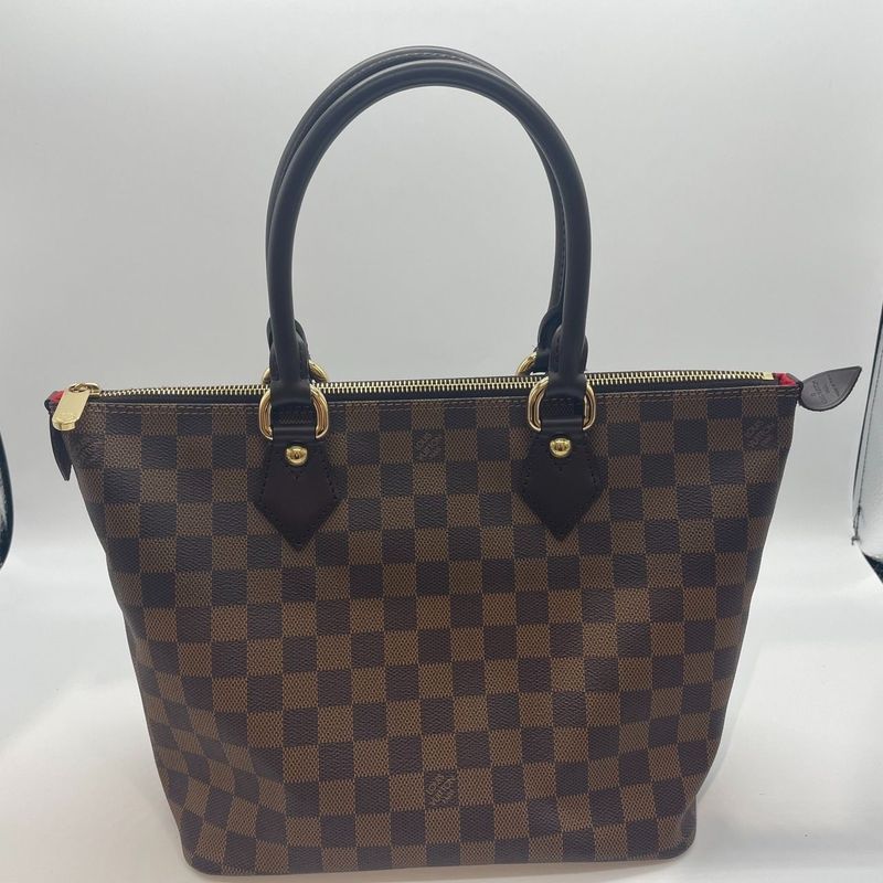 Louis Vuitton Damier Saleya PM N51183 Handbag Shoulder Bag Brown Preowned 005445