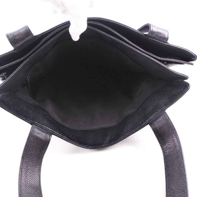 Chanel Shoulder Tote Caviar Skin Black Ladies Tote Bag