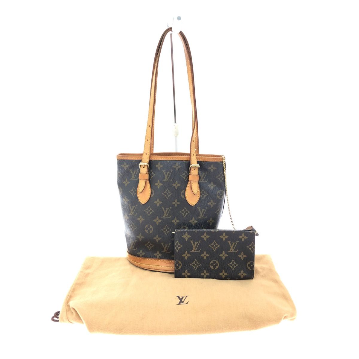 Louis Vuitton Women's Shoulder Tote Monogram Petit Baguette with Pouch M42238