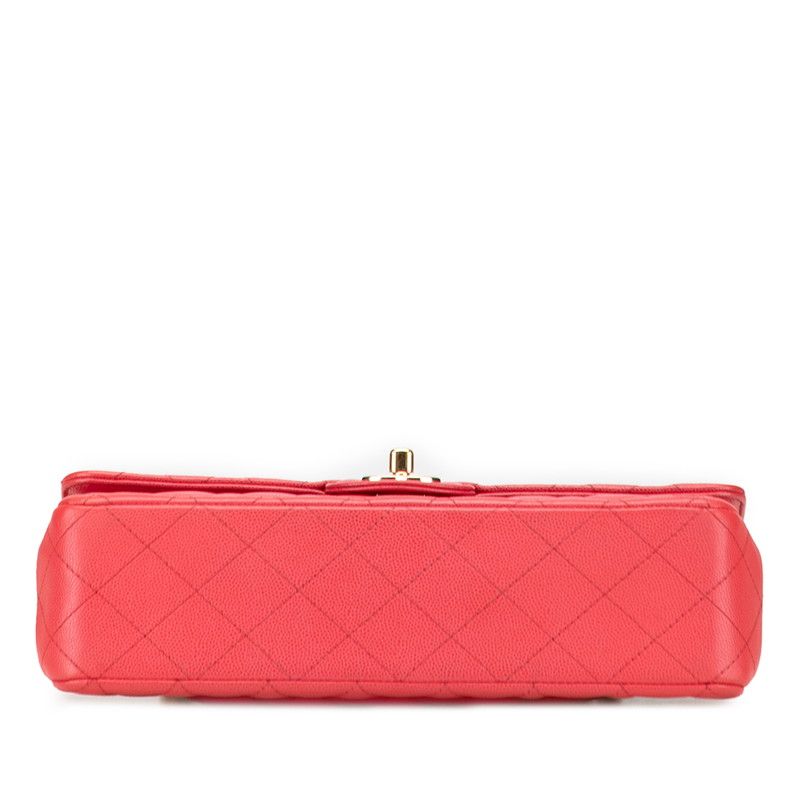 Chanel Matelasse Coco Mark W Flap Chain Shoulder Bag Handbag Pink Caviar Skin